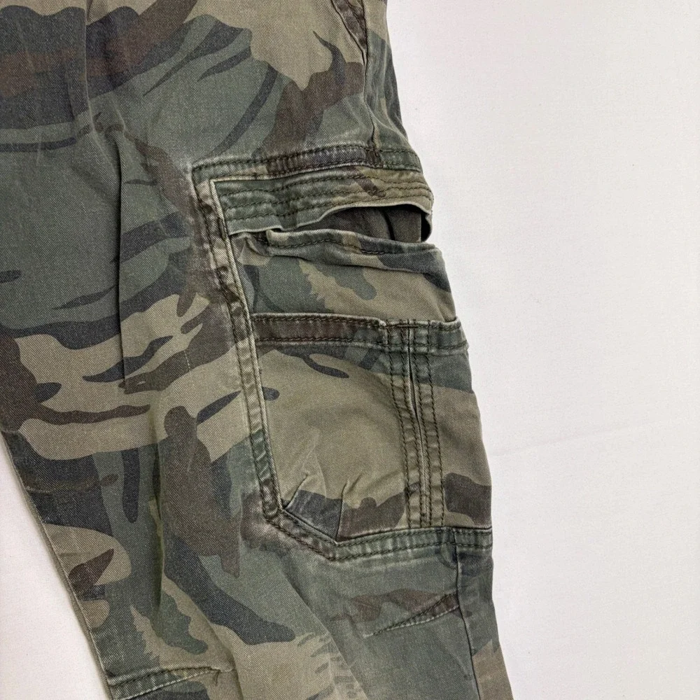Wrangler Boys Camo Cargo‎ Jogger Canvas Pants Green Camouflage Size 14 Regular